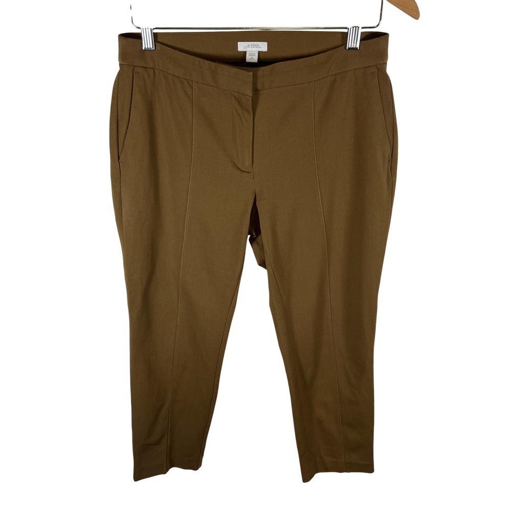 J. Jill Premium Bi-Stretch Camel Brown Trousers Womens 8 Petite Seam Front Pants